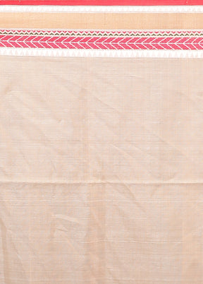 Cream Tussar Silk Saree With Blouse Piece