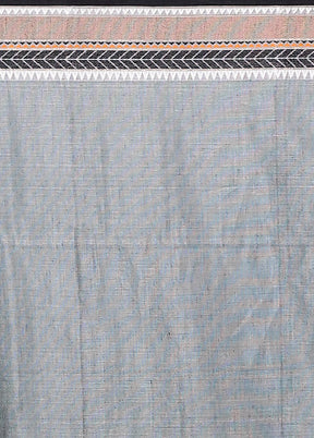Grey Tussar Silk Saree With Blouse Piece