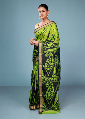 Black Printed Pure Silk Saree Without Blouse Piece