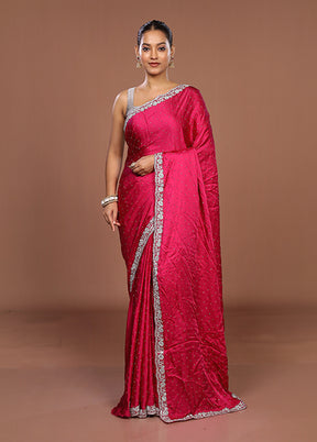 Purple Handloom Dupion Pure Silk Saree With Blouse Piece