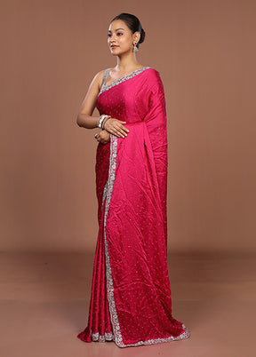 Purple Handloom Dupion Pure Silk Saree With Blouse Piece