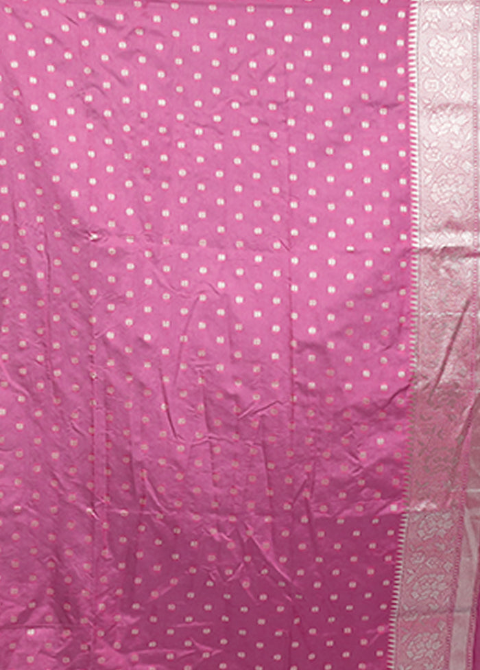 Pink Dupion Silk Saree With Blouse Piece
