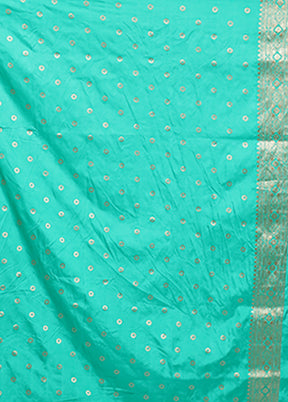 Green Dupion Silk Saree With Blouse Piece