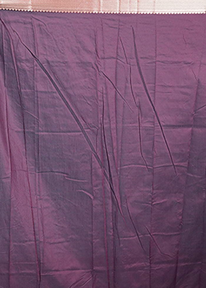 Purple Cotton Saree With Blouse Piece