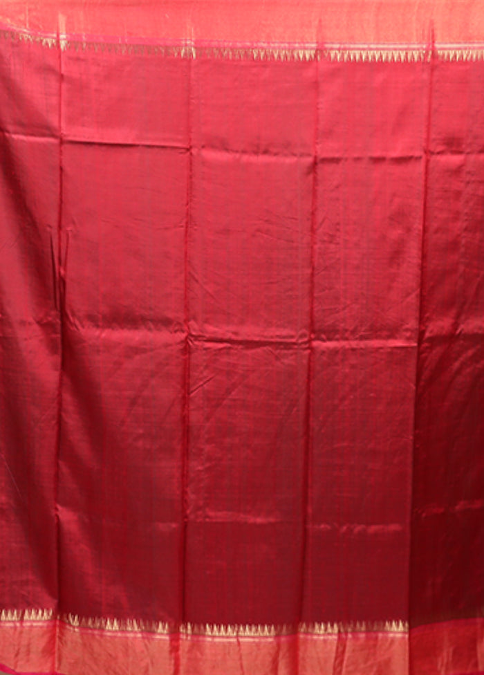 Black Printed Pure Silk Saree Without Blouse Piece