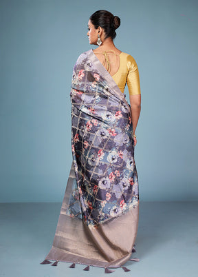 Multicolor Dupion Silk Saree With Blouse Piece