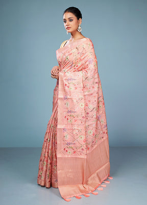 Multicolor Dupion Silk Saree With Blouse Piece