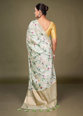 Multicolor Dupion Silk Saree With Blouse Piece