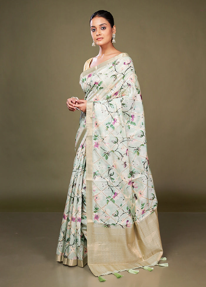 Multicolor Dupion Silk Saree With Blouse Piece