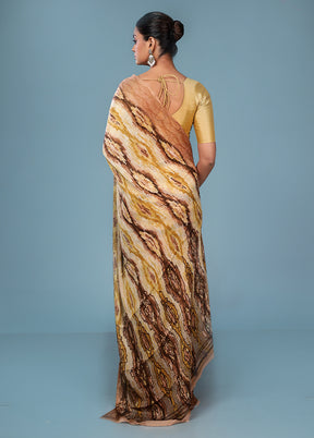 Multicolor Chiffon Silk Saree With Blouse Piece