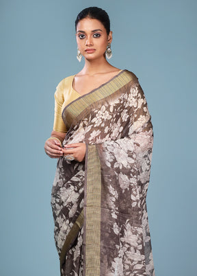 Multicolor Chiffon Silk Saree With Blouse Piece