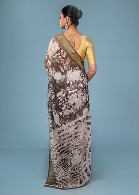 Multicolor Chiffon Silk Saree With Blouse Piece