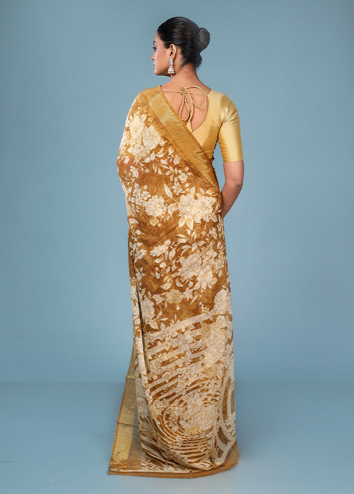 Multicolor Chiffon Silk Saree With Blouse Piece