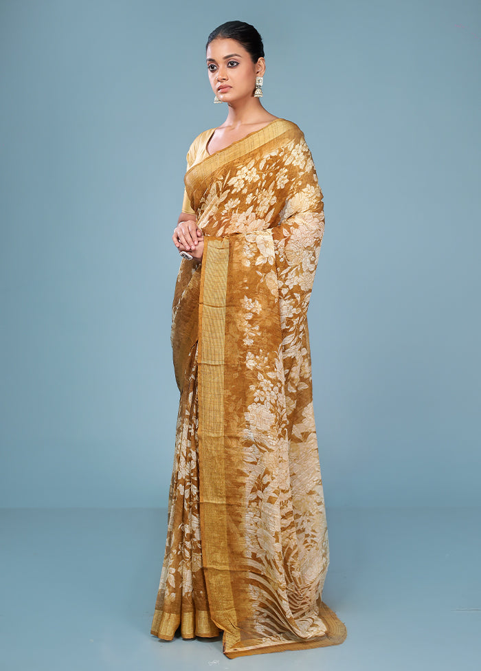 Multicolor Chiffon Silk Saree With Blouse Piece