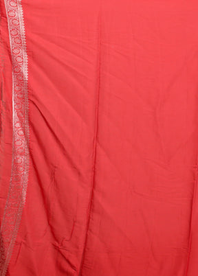 White Georgette Saree With Blouse Piece