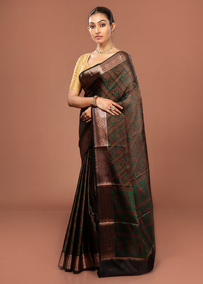 Green Jamewar Silk Saree With Blouse Piece