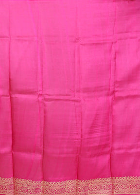 Pink Printed Pure Silk Saree Without Blouse Piece