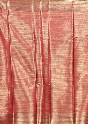 Maroon Kora Silk Saree With Blouse Piece