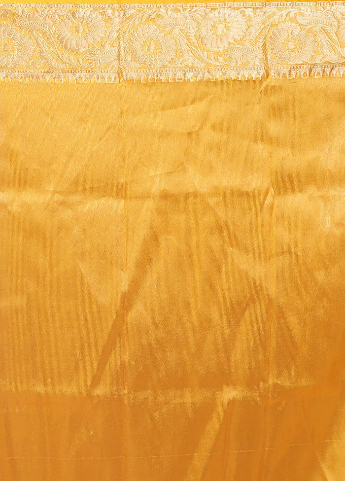 Yellow Tissue Silk Saree With Blouse Piece