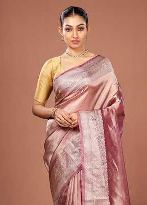 Purple Tissue Silk Saree With Blouse Piece