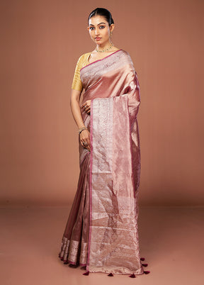 Purple Tissue Silk Saree With Blouse Piece