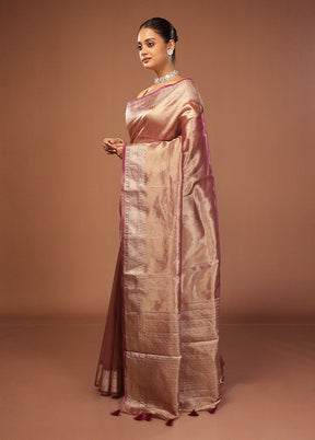 Purple Tissue Silk Saree With Blouse Piece