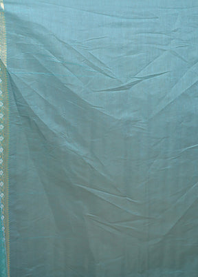 Blue Kora Silk Saree With Blouse Piece