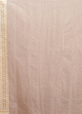 Cream Kora Silk Saree With Blouse Piece