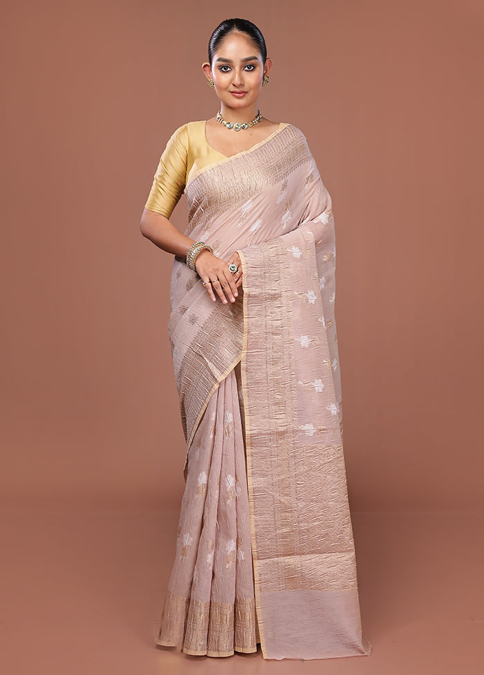 Cream Tissue Silk Saree With Blouse Piece