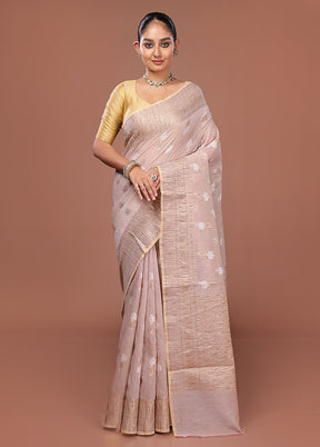 Cream Tissue Silk Saree With Blouse Piece