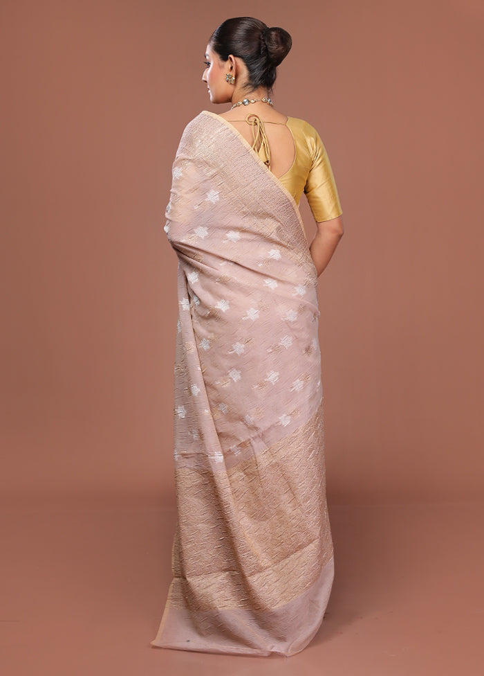 Cream Tissue Silk Saree With Blouse Piece