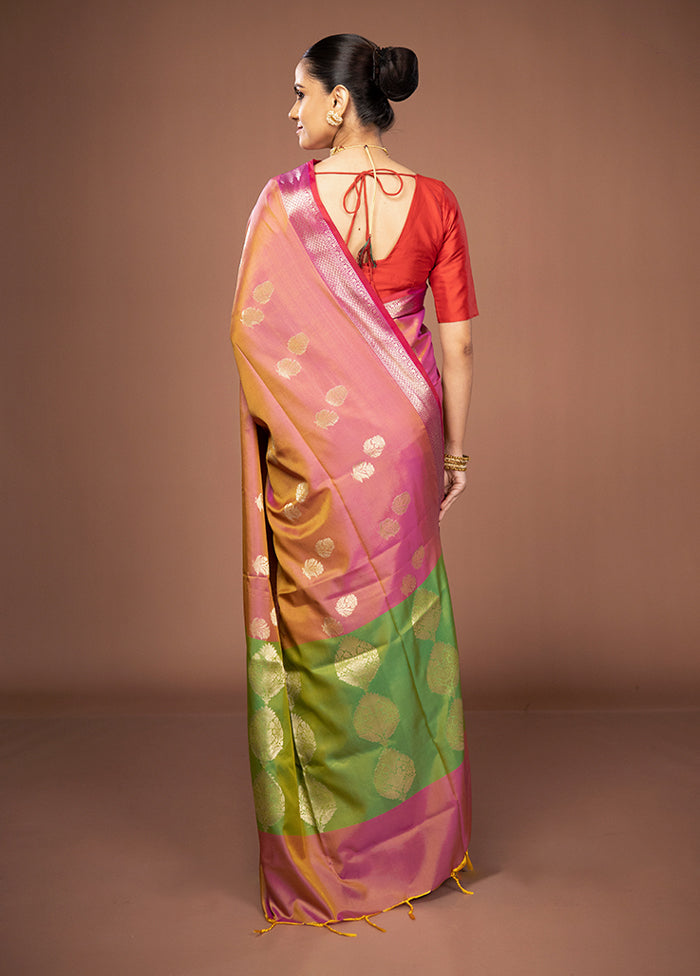 Purple Dupion Silk Saree With Blouse Piece