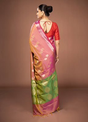 Purple Dupion Silk Saree With Blouse Piece