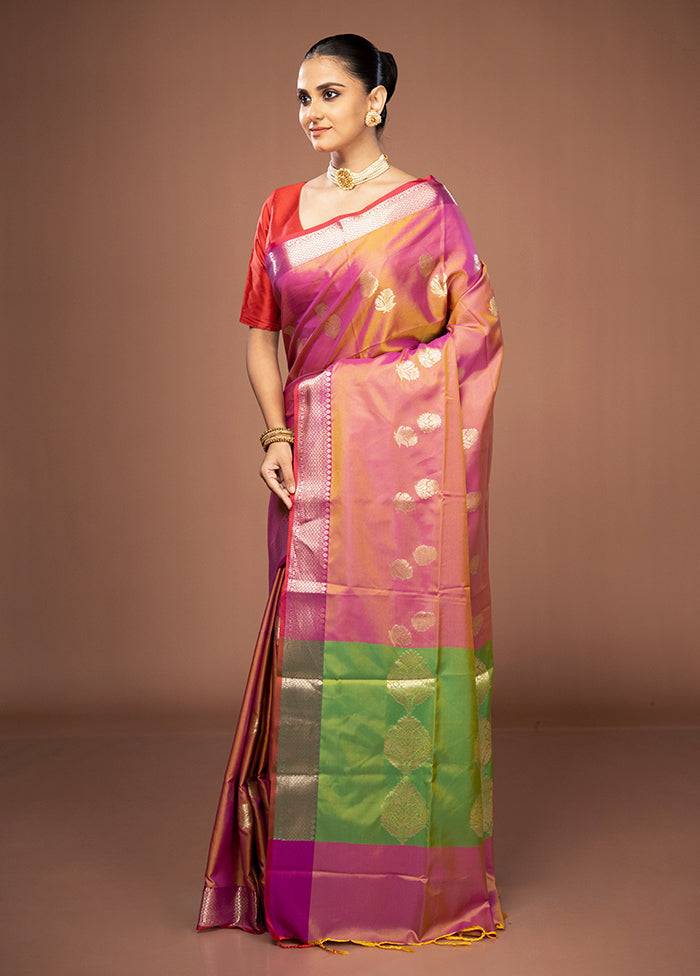 Purple Dupion Silk Saree With Blouse Piece