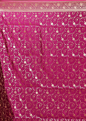 Purple Banarasi Silk Saree With Blouse Piece