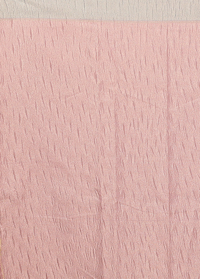 Pink Tissue Silk Saree With Blouse Piece