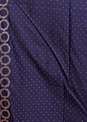 Blue Banarasi Silk Saree With Blouse Piece