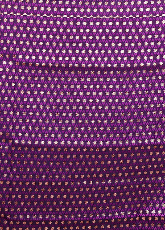 Blue Banarasi Silk Saree With Blouse Piece