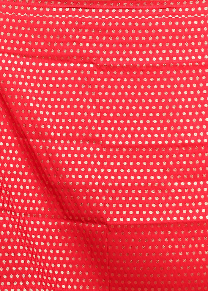 Red Banarasi Silk Saree With Blouse Piece