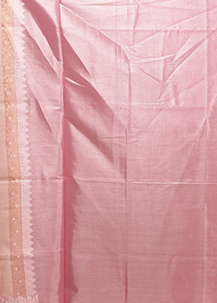 Pink Tissue Silk Saree With Blouse Piece