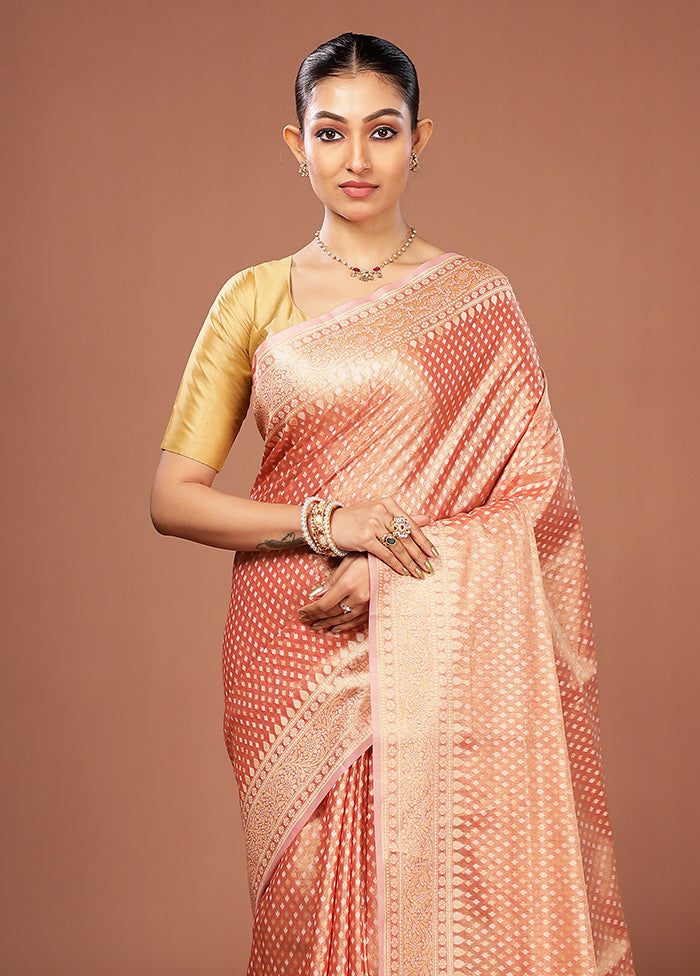Pink Tissue Silk Saree With Blouse Piece