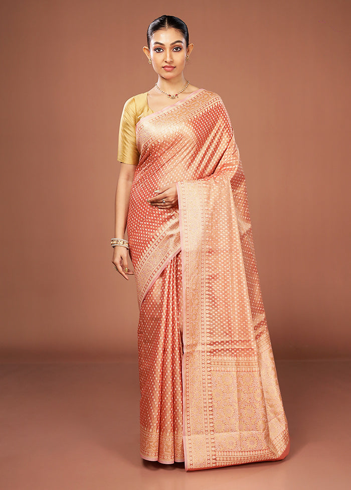 Pink Tissue Silk Saree With Blouse Piece