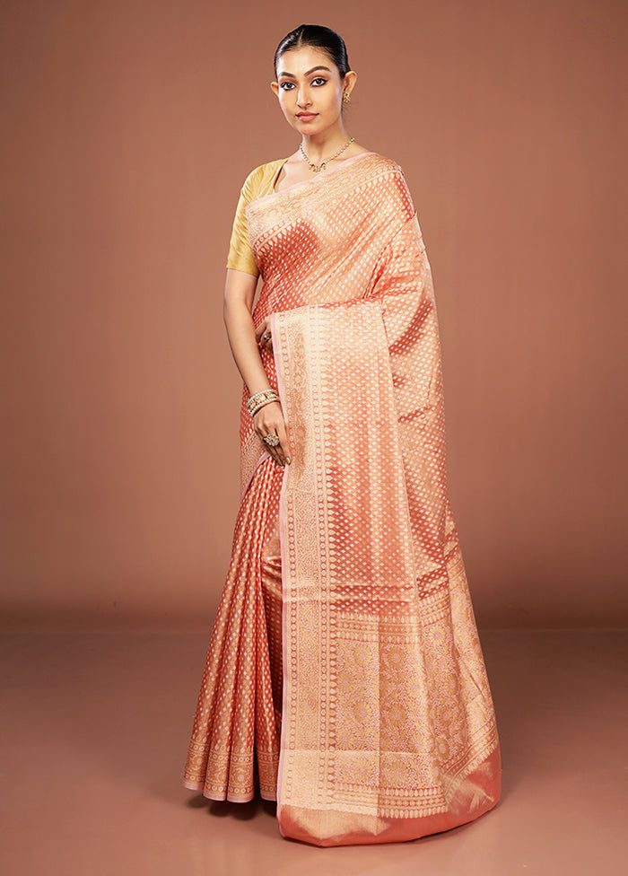 Pink Tissue Silk Saree With Blouse Piece