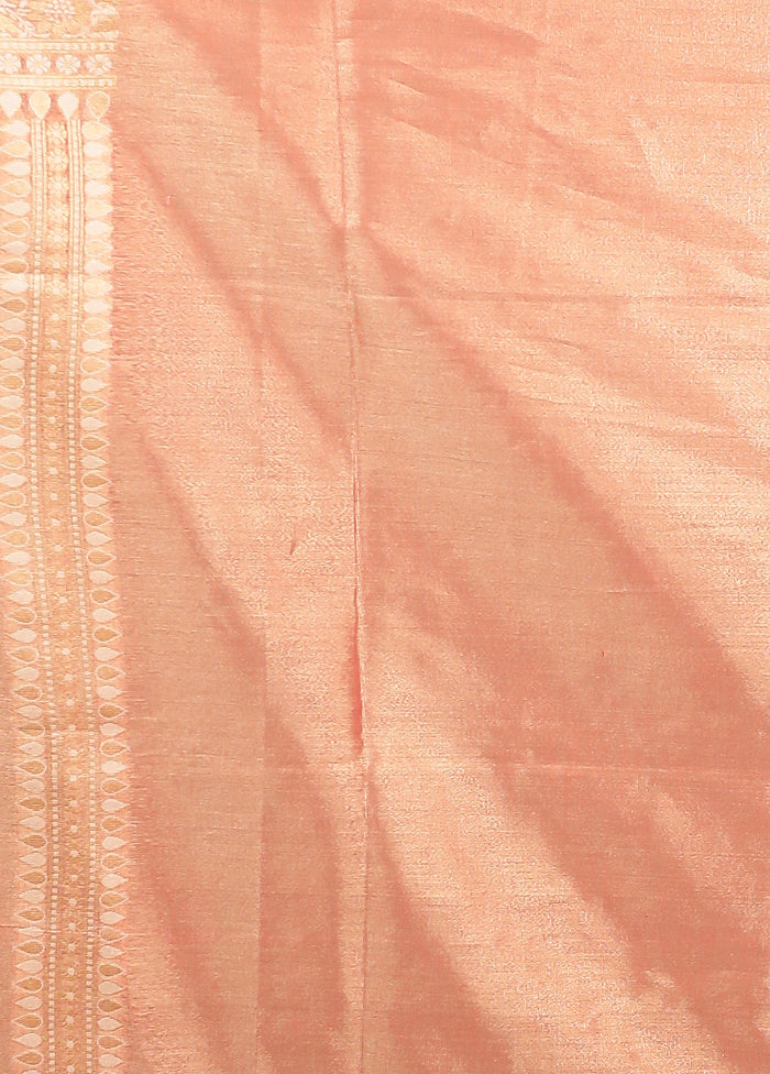 Pink Tissue Silk Saree With Blouse Piece