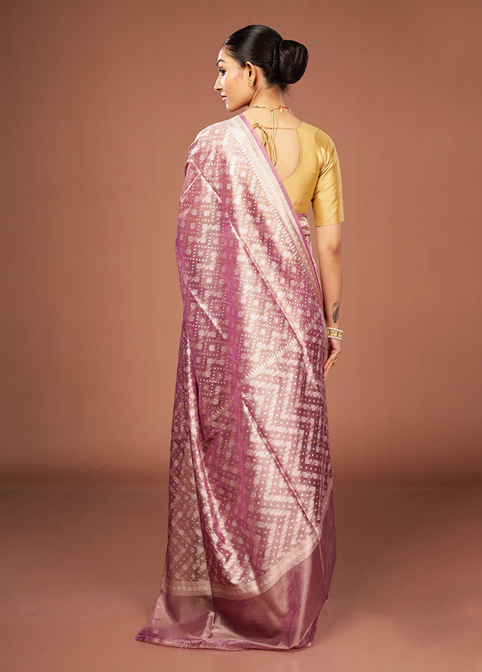 Purple Tissue Silk Saree With Blouse Piece