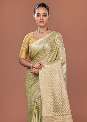 Cream Tissue Silk Saree With Blouse Piece