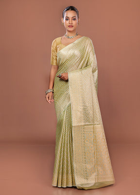 Cream Tissue Silk Saree With Blouse Piece