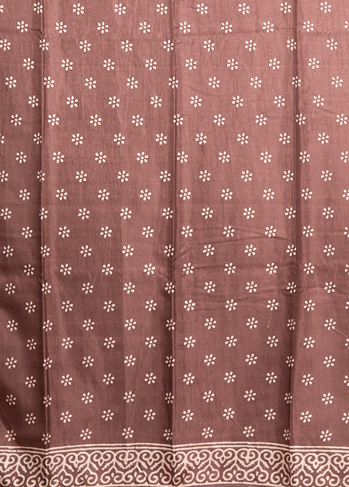 Brown Dupion Silk Saree With Blouse Piece