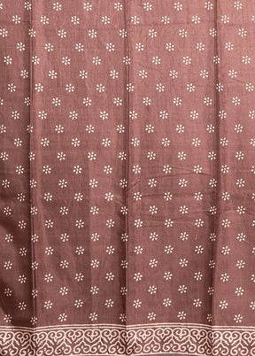 Brown Dupion Silk Saree With Blouse Piece