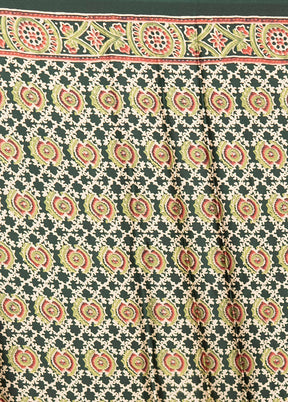 Green Dupion Silk Saree With Blouse Piece